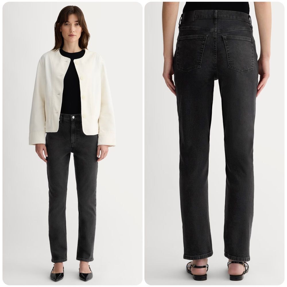 NWT Everlane The Original Cheeky Jean in Tumbled Black - Size 25